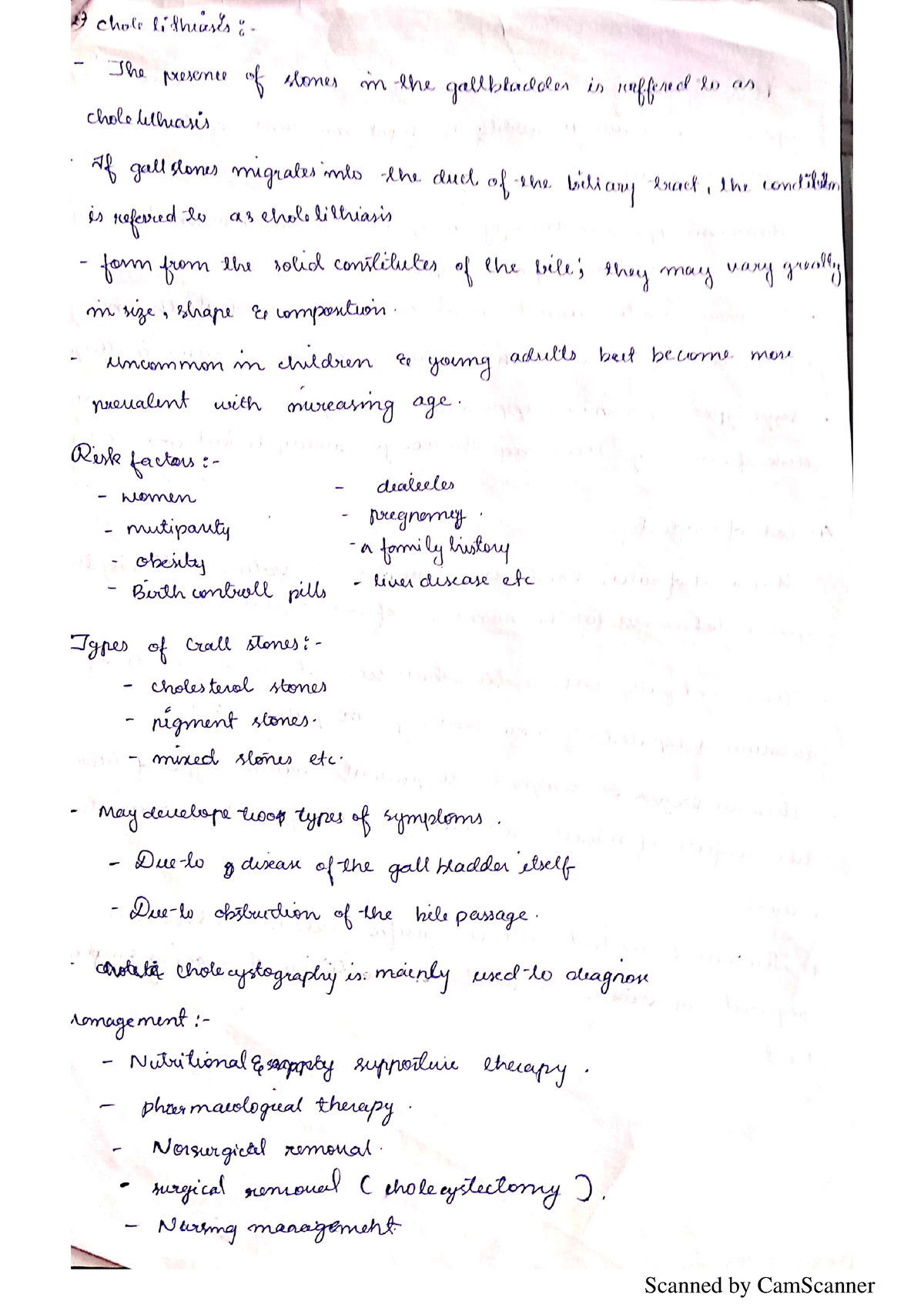 Chole lithiasis short note - Bsc.operation theatre and Anaesthesia ...