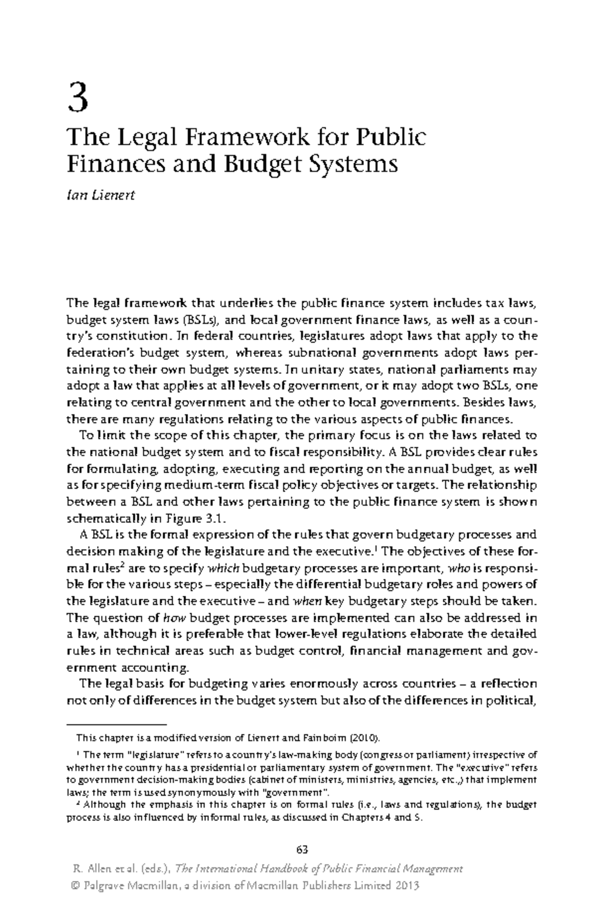 Constitutional framework(public finance) - 63 3 The Legal Framework for ...
