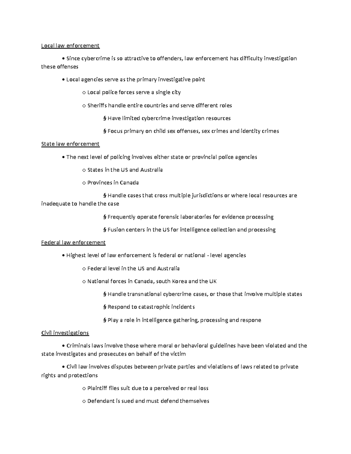 Law enforcement, privacy and security in dealing with cybercrime