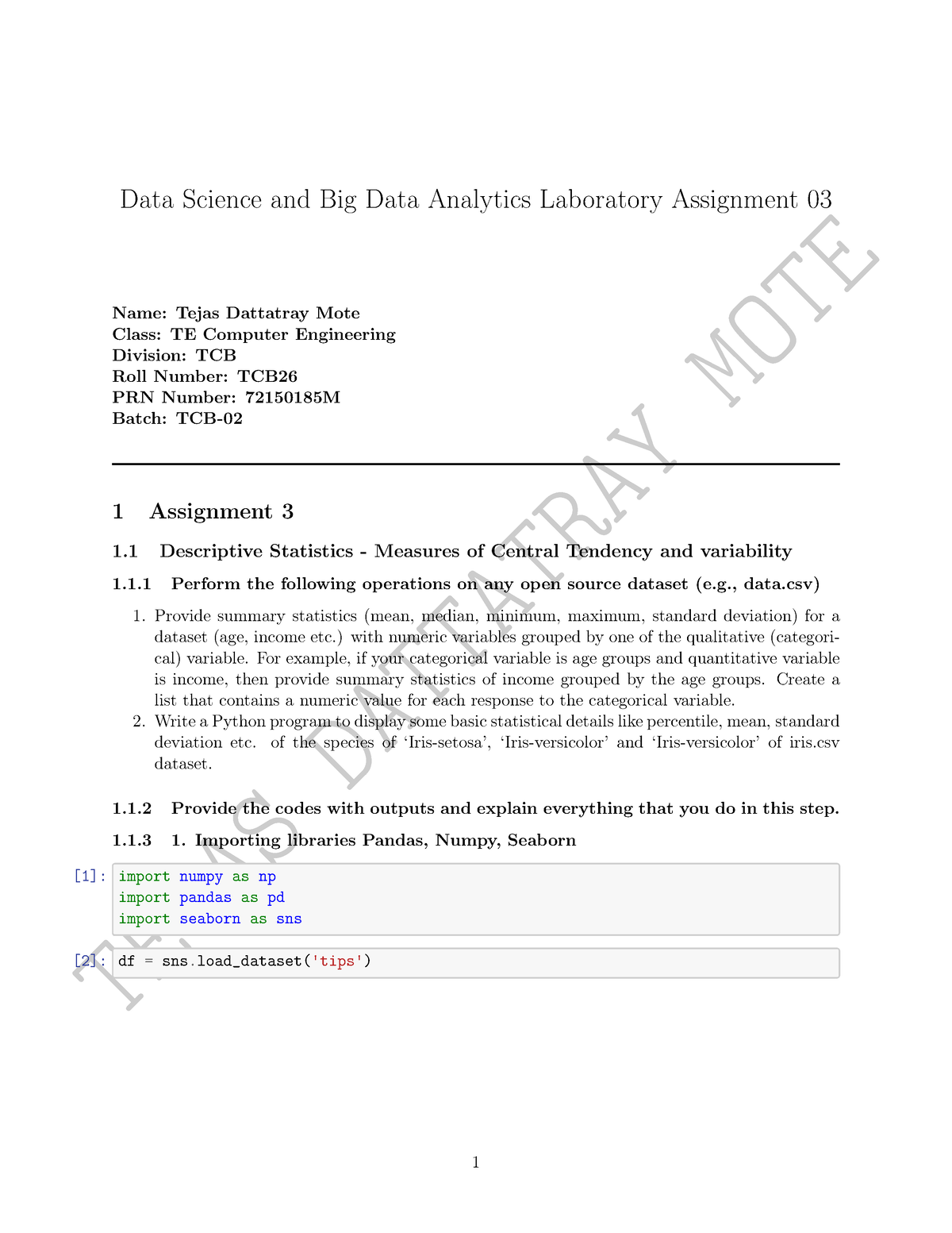 big data analytics assignment questions