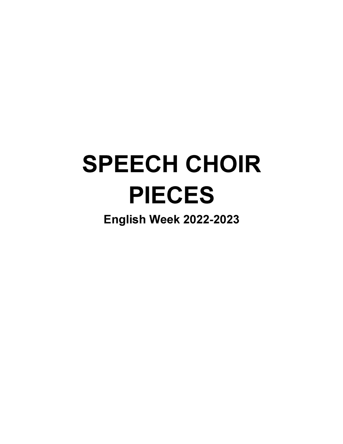 how to write a speech choir piece