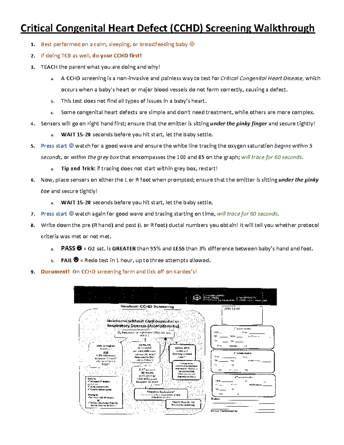 CCHD Screening Walkthrough - Best performed on a calm, sleeping, or ...