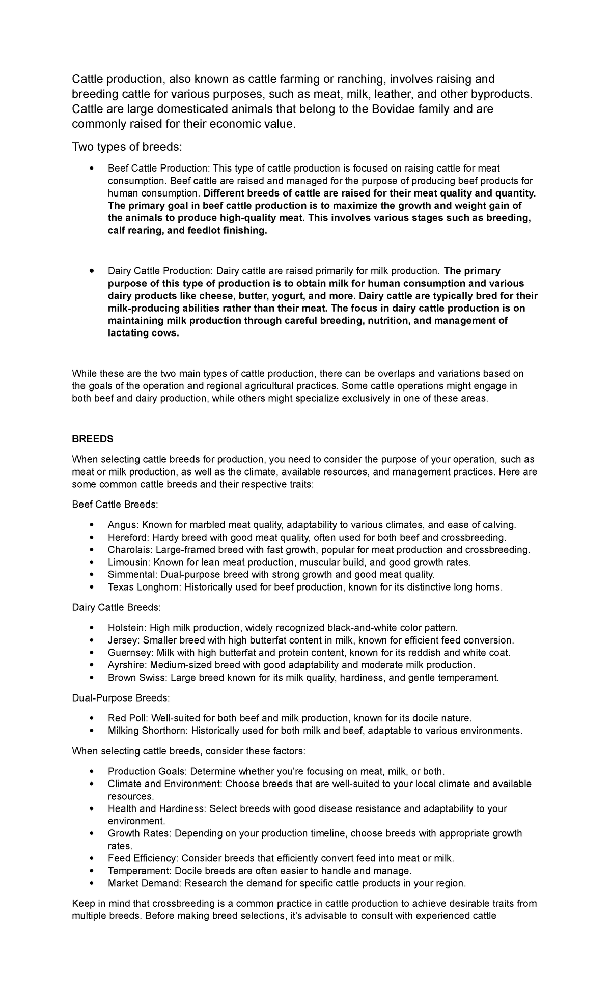 final-cattle-review-materials-cattle-production-also-known-as