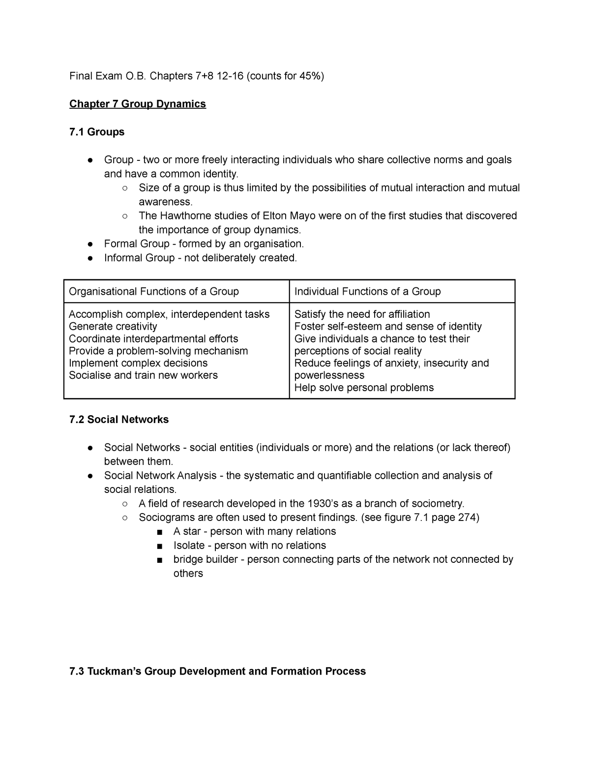 Summary Organisational Behaviour Organizational Behavior Chapters