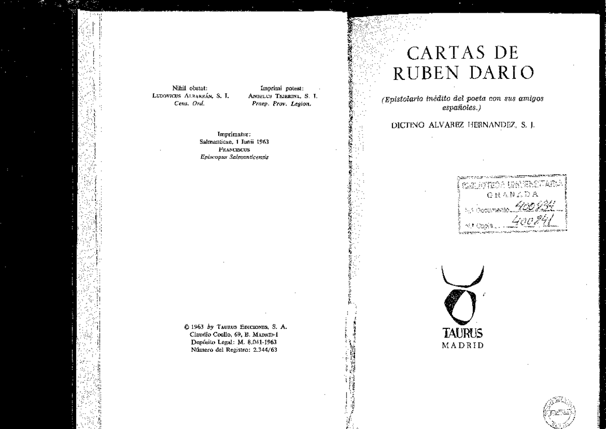 Cartas A RUBÉN DARÍO - Apuntes clase - CARTAS DE RUBEN DARIO Nihil ...
