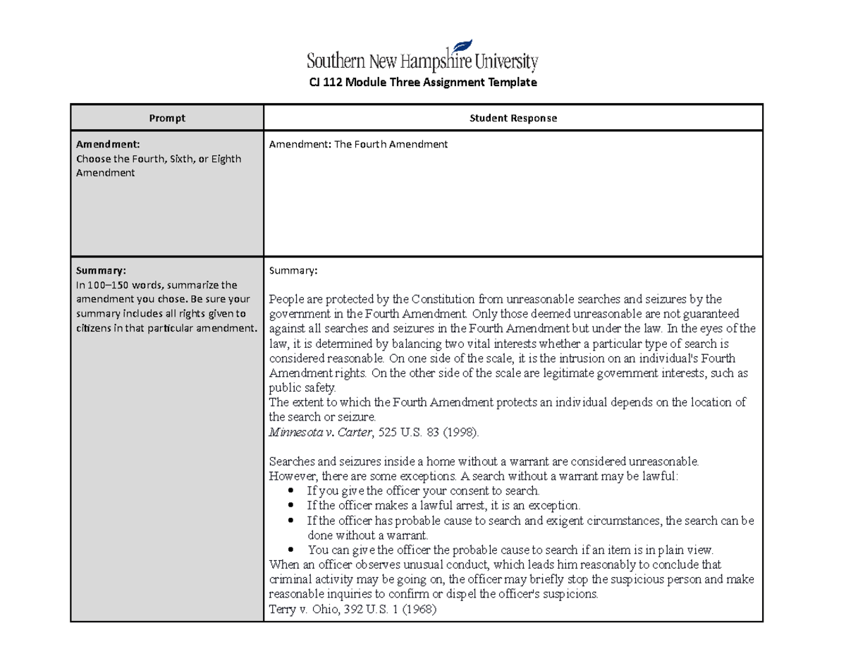 CJ 112 Module Three Assignment Template - CJ 112 Module Three ...