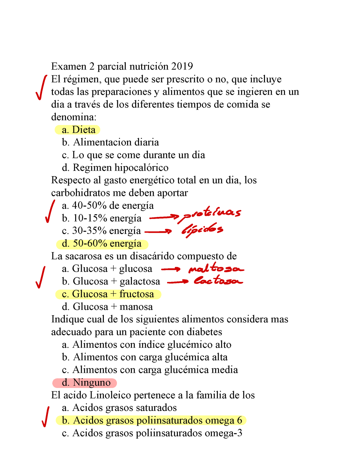 Examen 2 Parcial Nutrición 2019 Dieta B Alimentacion Diaria C Lo Que Se Come Durante Un Dia 6298