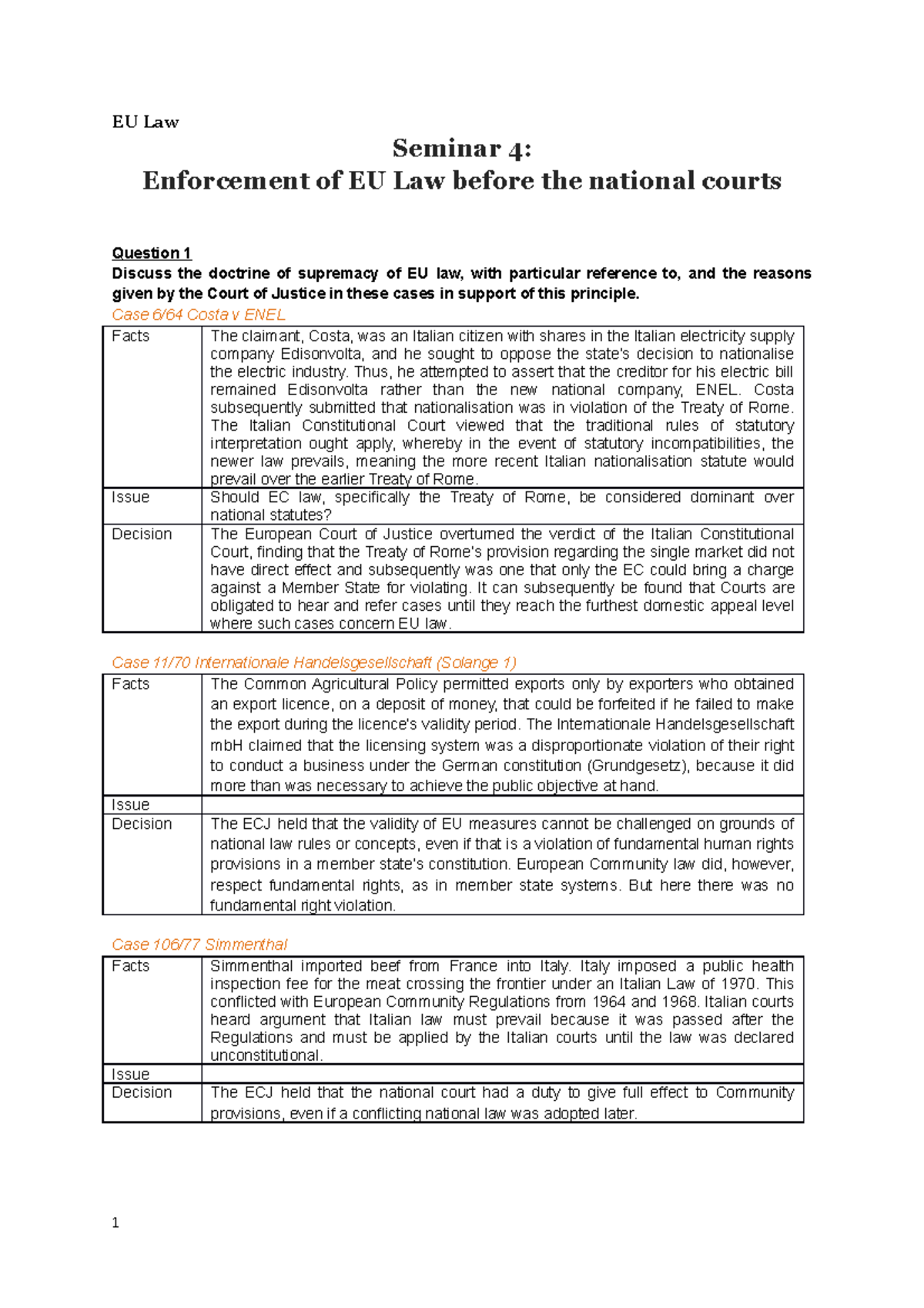 enforcement of eu law essay