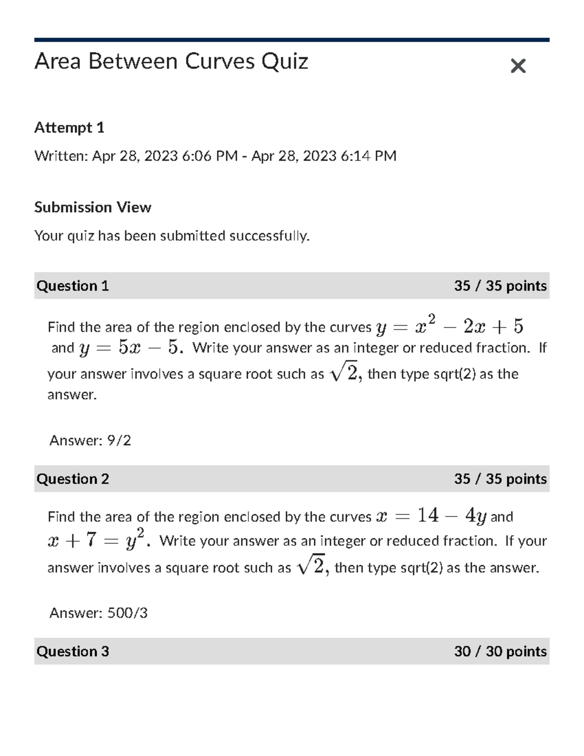 area-between-curves-quiz-if-your-answer-involves-a-square-root-such