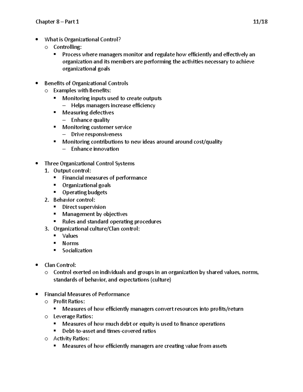 Chapter 8 - Part 1 - Chapter 8 – Part 1 11/ What is Organizational ...