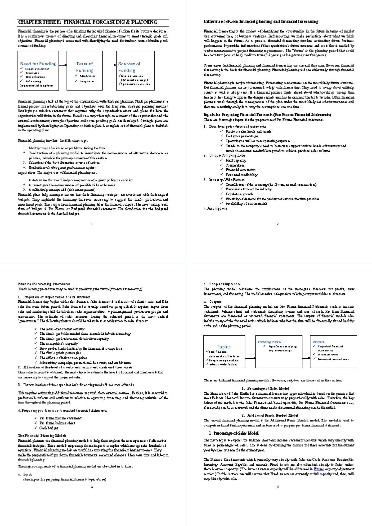 Chapter 3 4 in 1 - Summary Basic Cost accounting - 1 Need for Funding ...