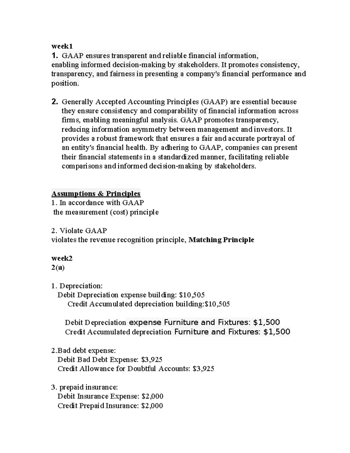 Assignment 1 AC3202 - a s s 1 - week 1. GAAP ensures transparent and ...