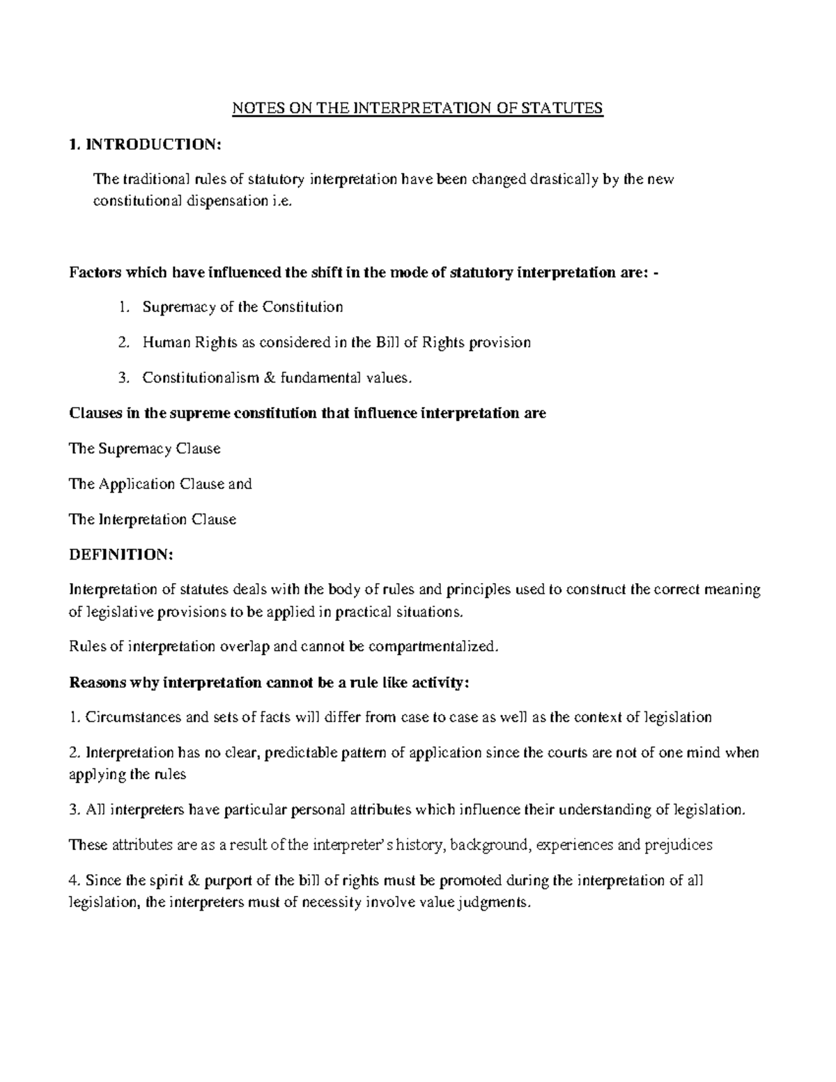 IOS2601 Notes to be printed Autosaved NOTES ON THE INTERPRETATION OF