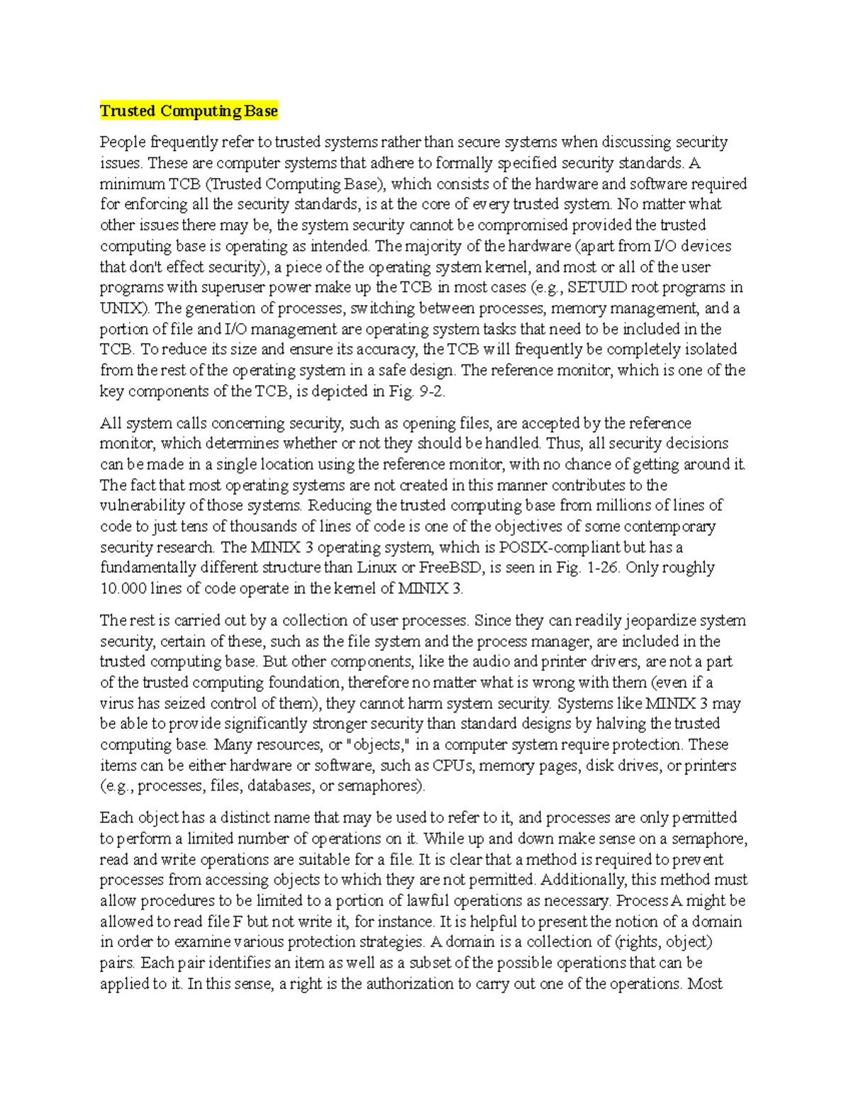 Trusted Computing Base - Trusted Computing Base People frequently refer