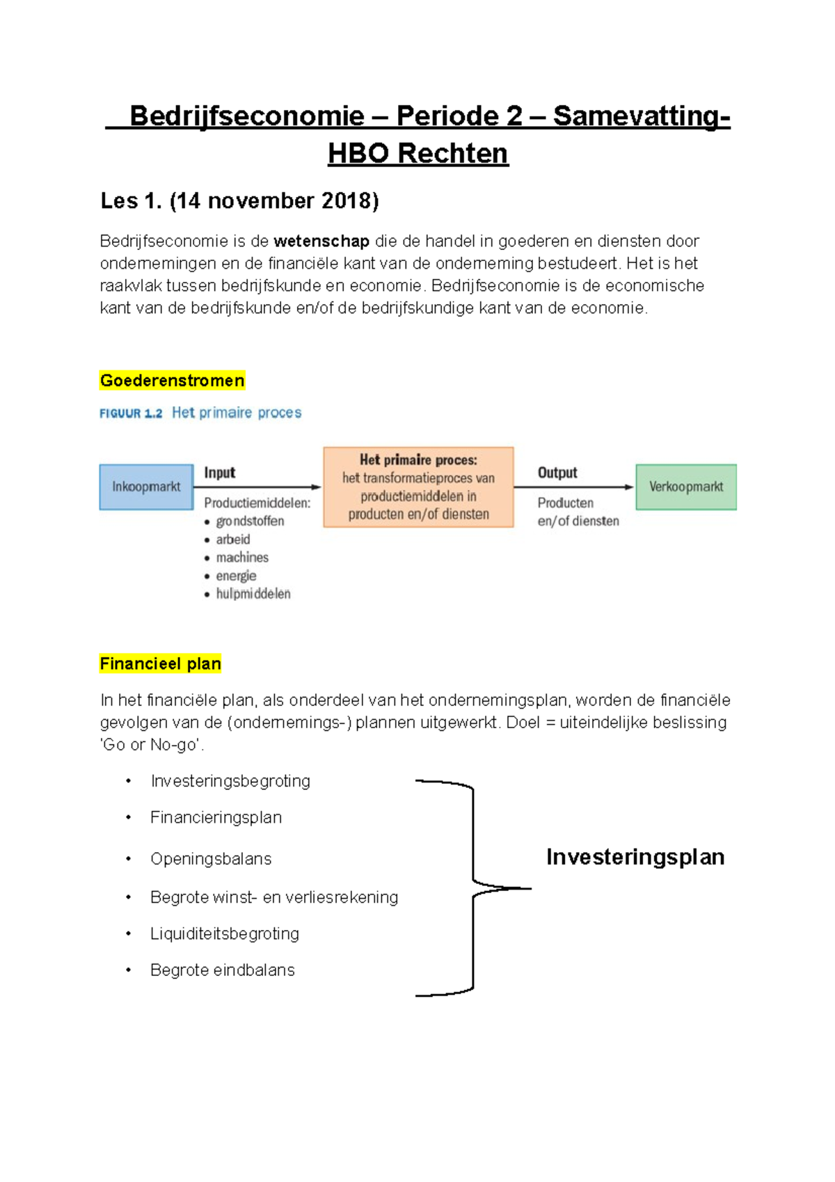 Bedrijfseconomie Samenvatting - Bedrijfseconomie Periode 2 ...