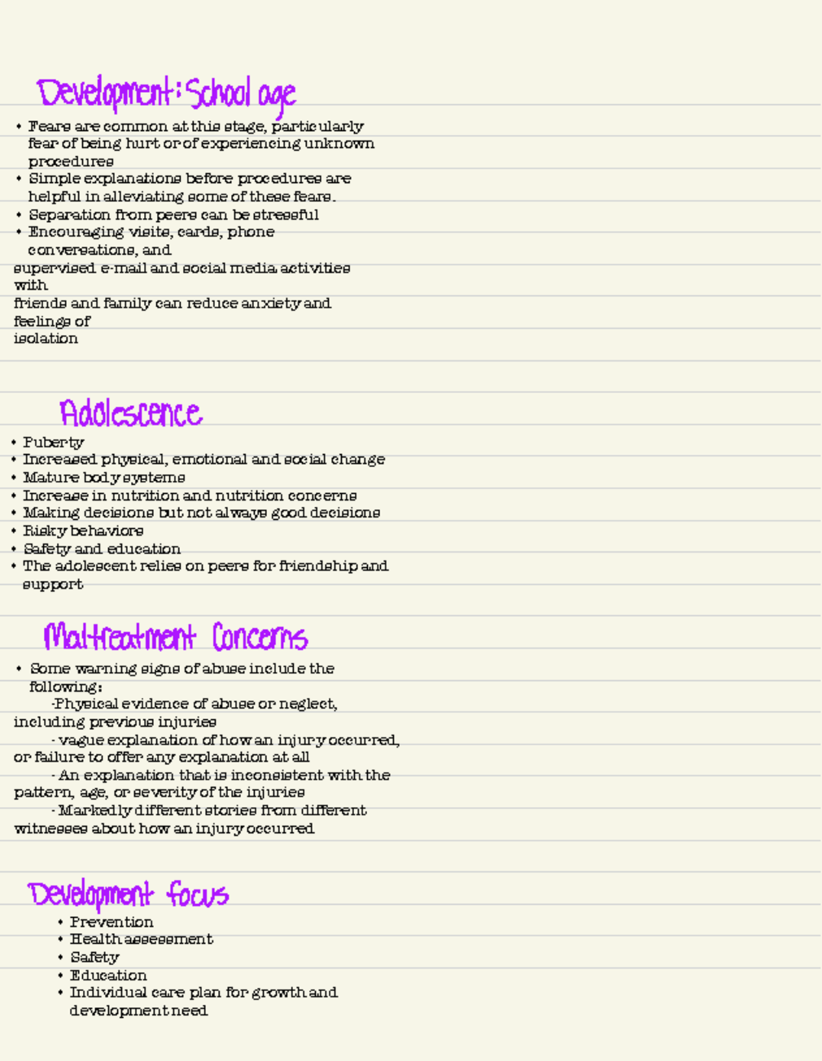 Wellness notes 22 - development - Fears are common at this stage ...