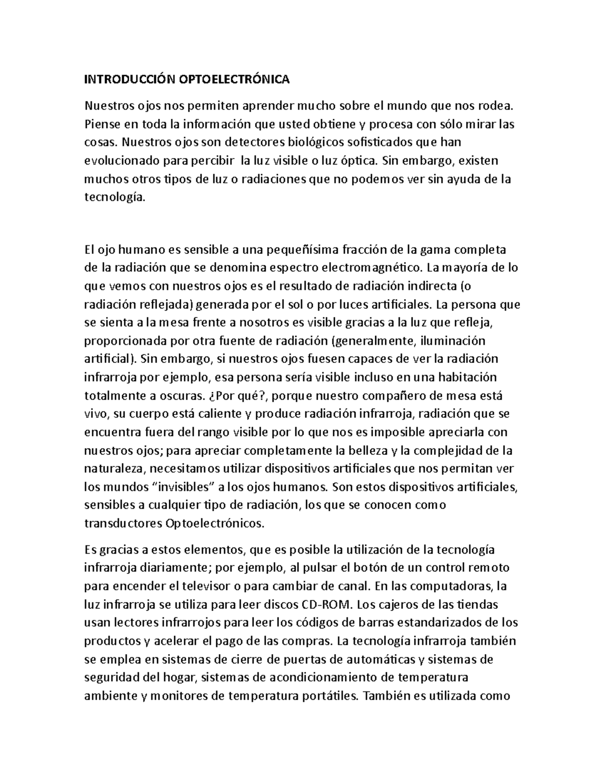 Introducción Optoelectrónica INTRODUCCIÓN OPTOELECTRÓNICA Nuestros