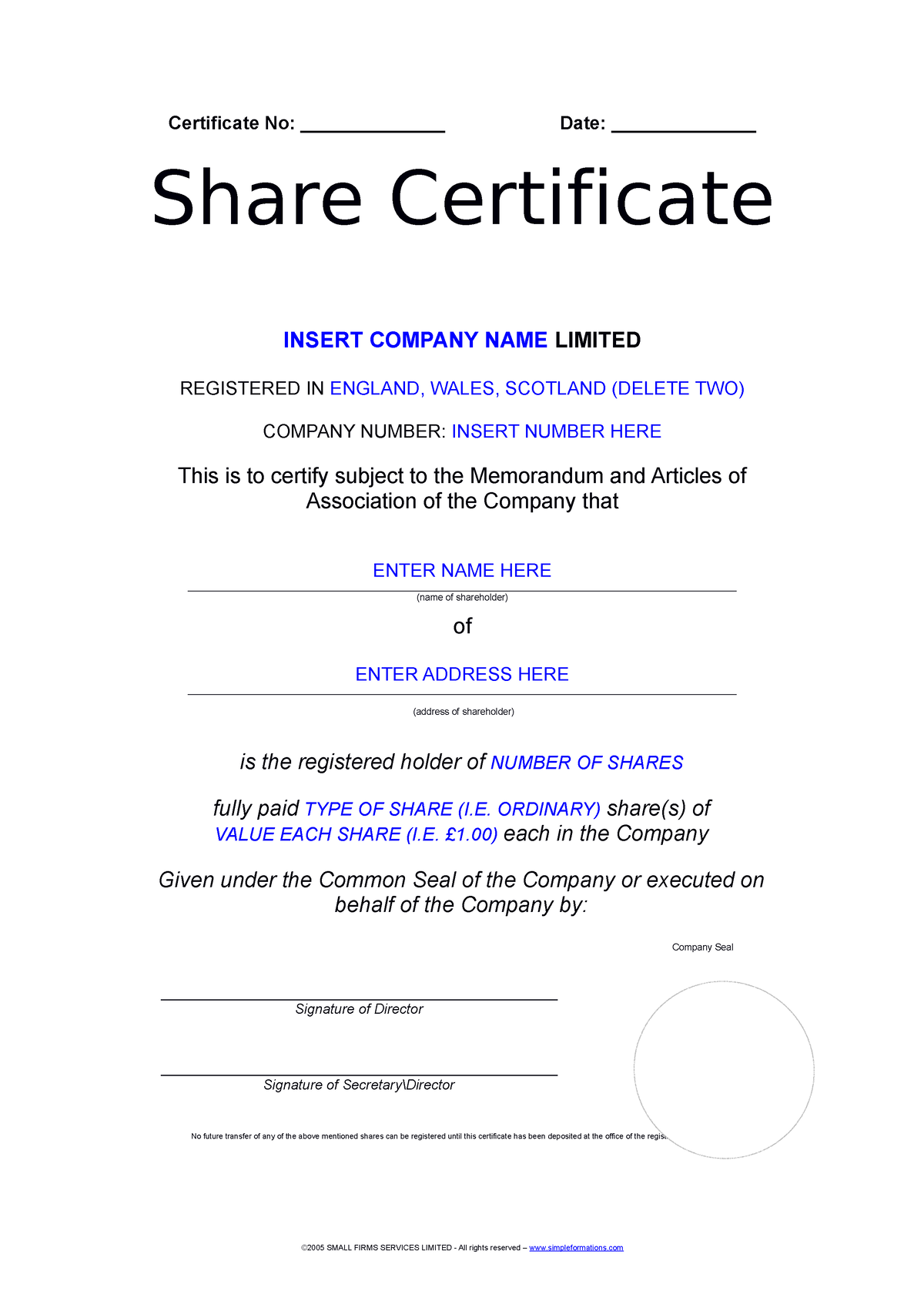 Share Certificate - TH Phân tích dữ liệu - Edit - Certificate No ...