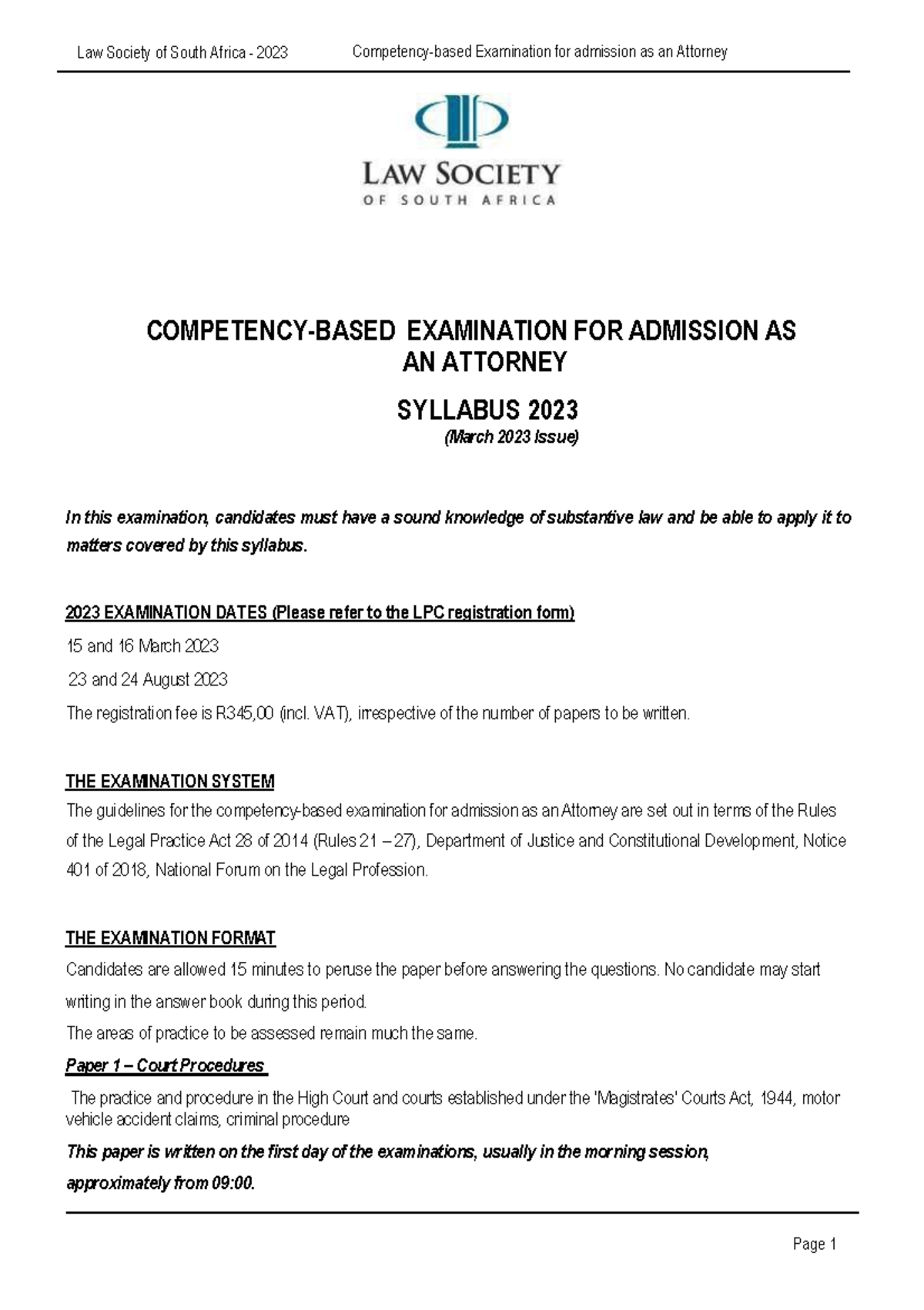 2023 Comptency based Admission Exam Syllabus Final track changes ...