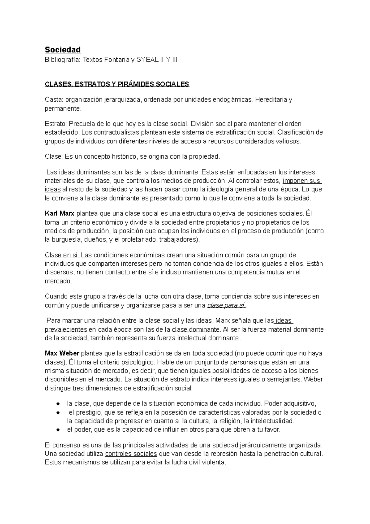 Resumen Primer Parcial ICSE. - Sociedad Bibliografía: Textos Fontana Y ...