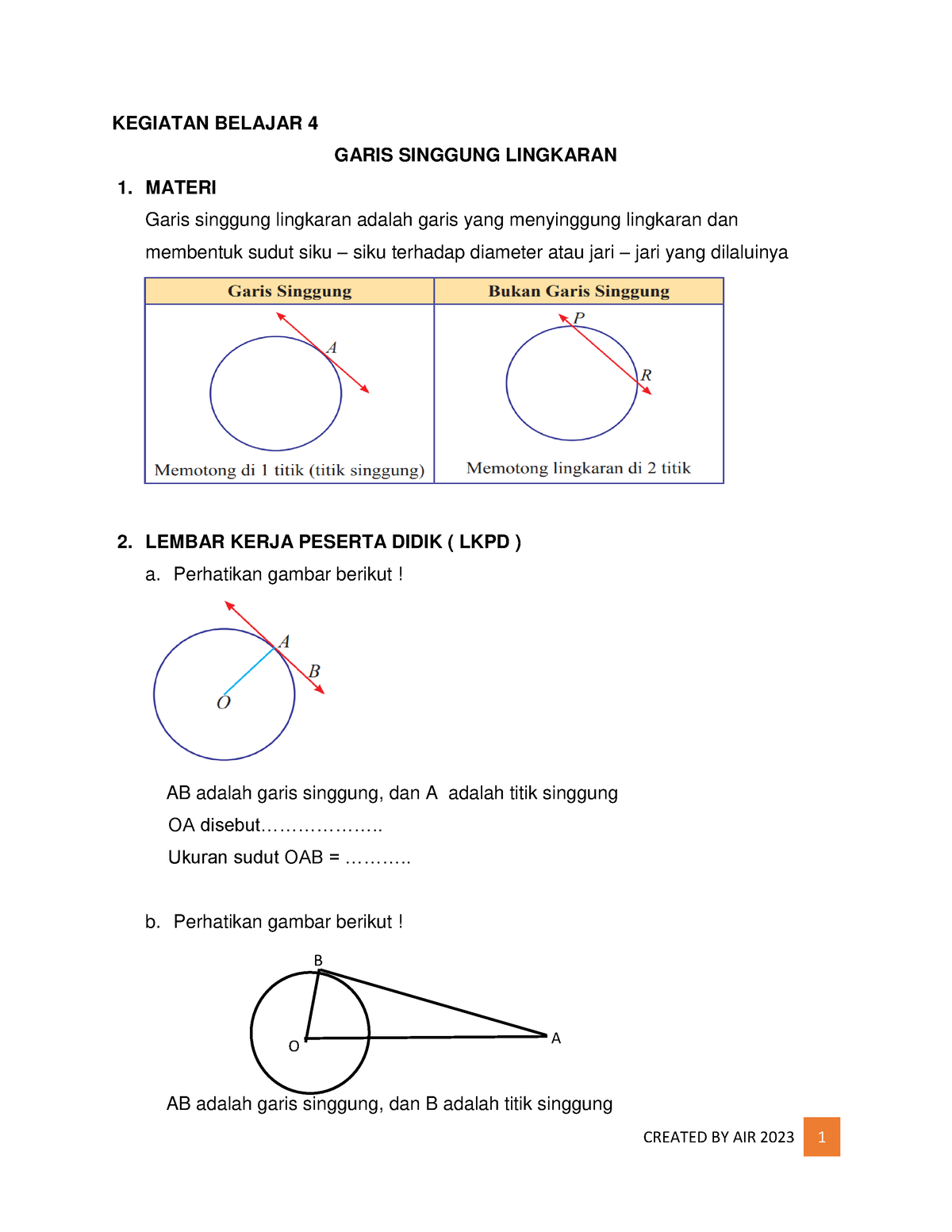 Kegiatan Belajar 4 Rangkuman Matematika Smp Created By Air 2023 1