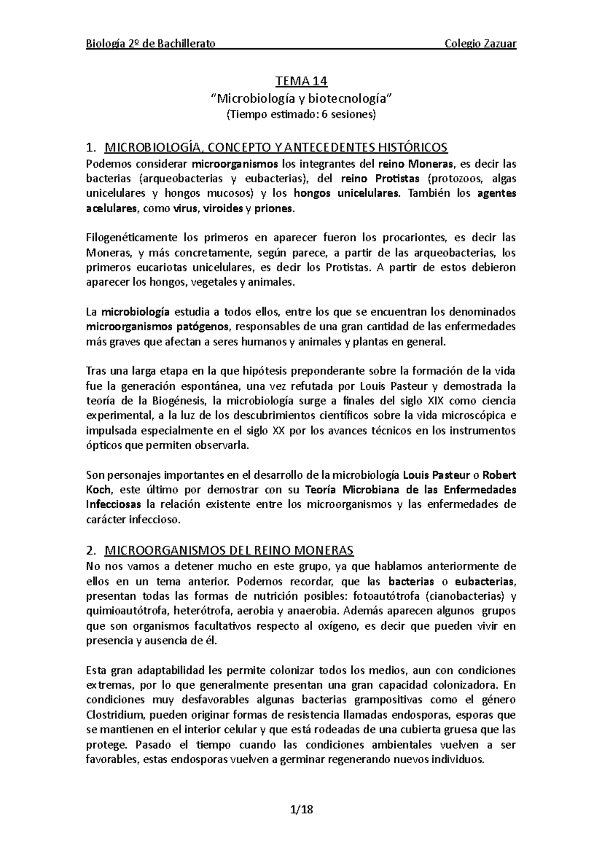 Tema 14 - Esquema Clase - lolololo - TEMA 14 “Microbiología y ...