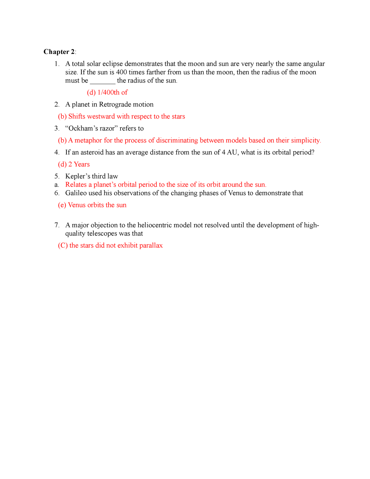 Astronomy Chapter 2 Ty Chapter 2 A Total Solar Eclipse Demonstrates That The Moon And Sun 4422