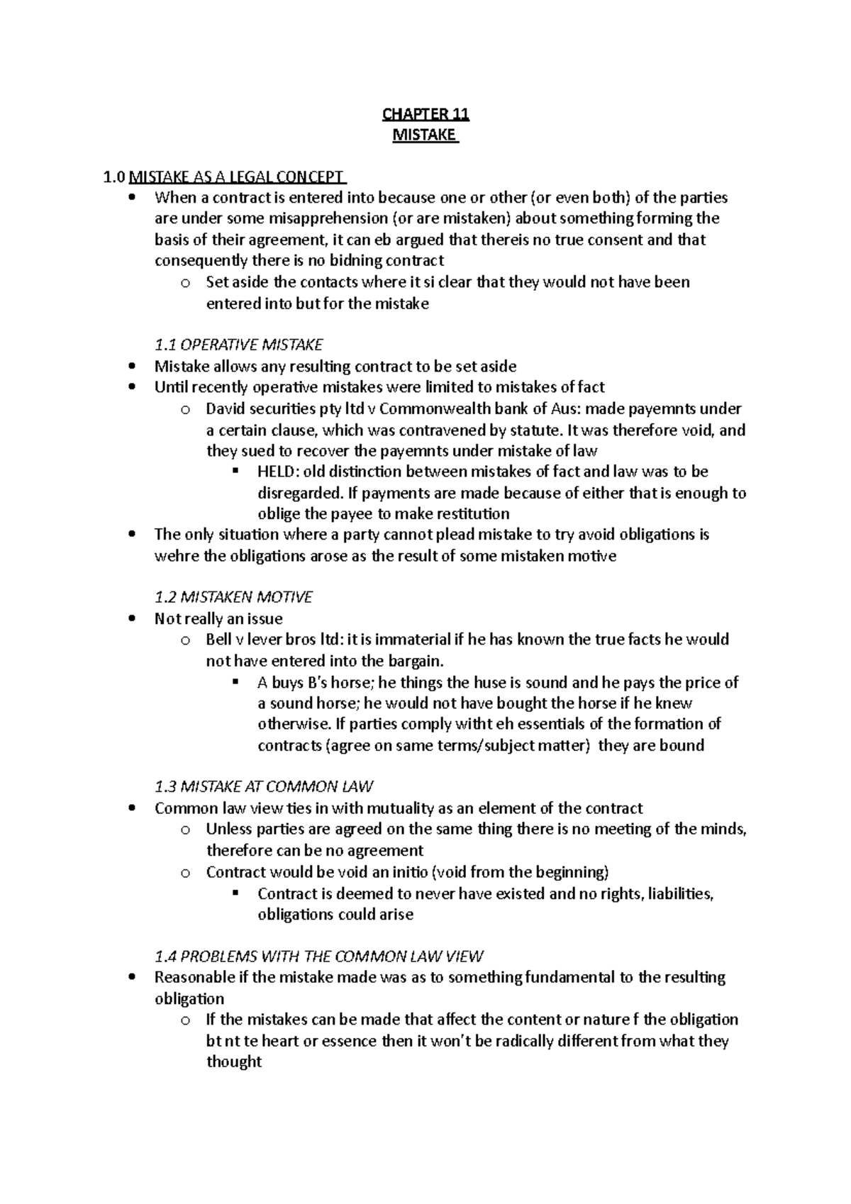 Chapter 11 - Summary Introduction to the Law of Contract - CHAPTER 11 ...