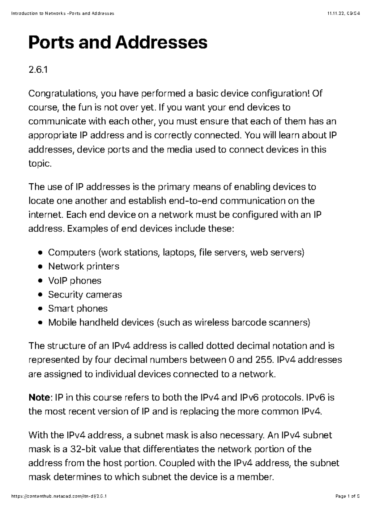 Introduction to Networks -Ports and Addresses - Ports and Addresses 2 ...