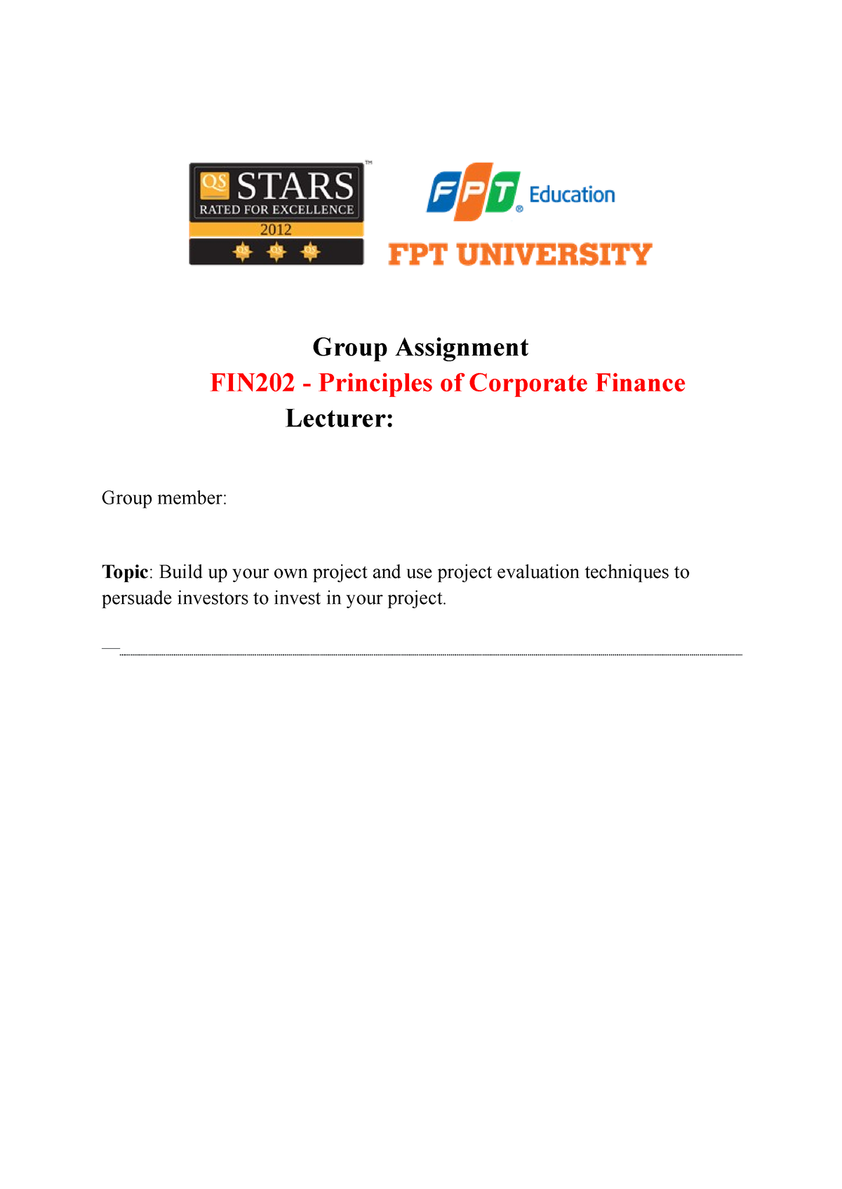 fin365 group assignment