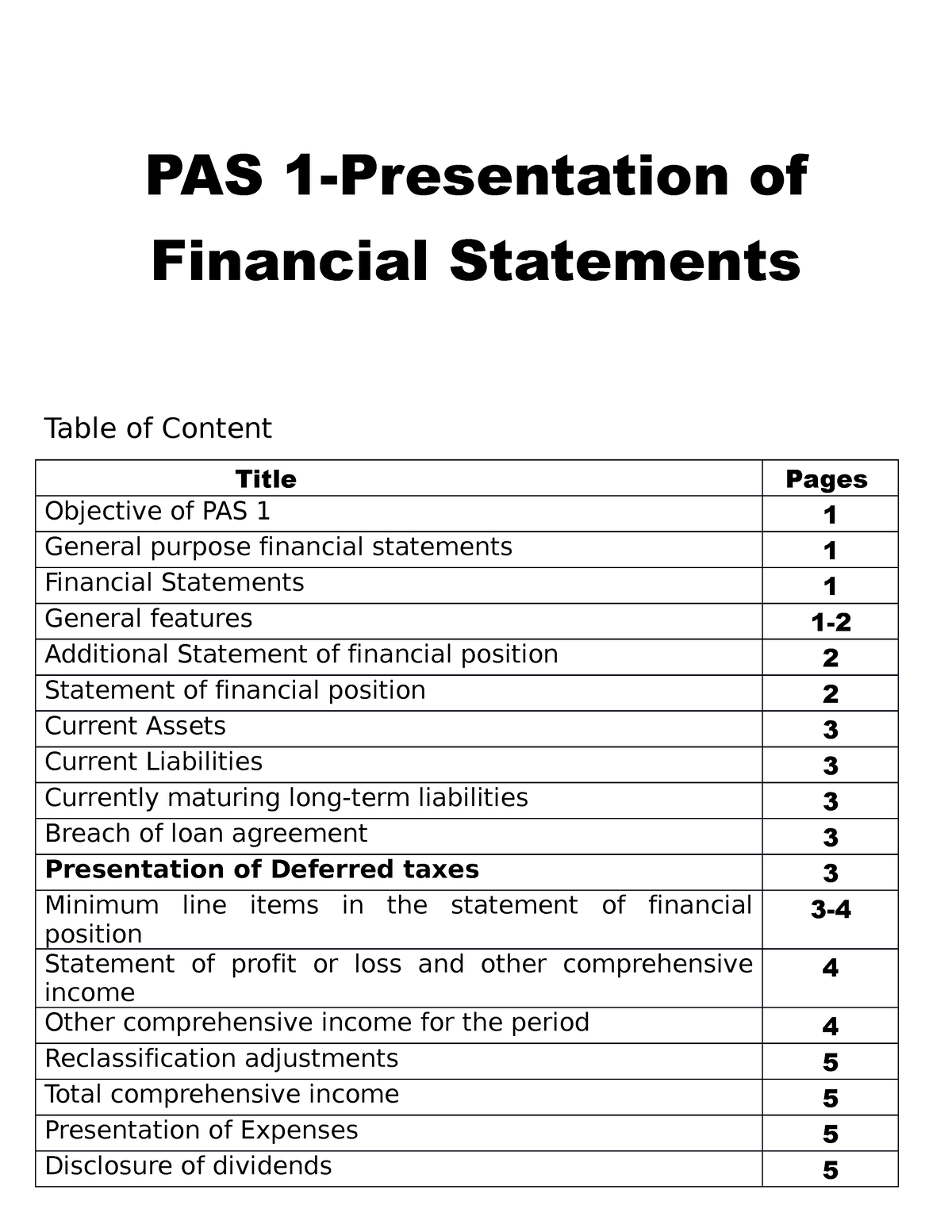 mpsas 1 presentation of financial statements