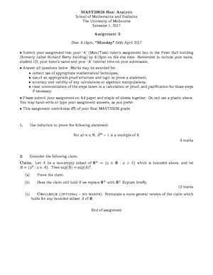 Assignment 2 - Real Analysis - MAST20026 Real Analysis School of ...