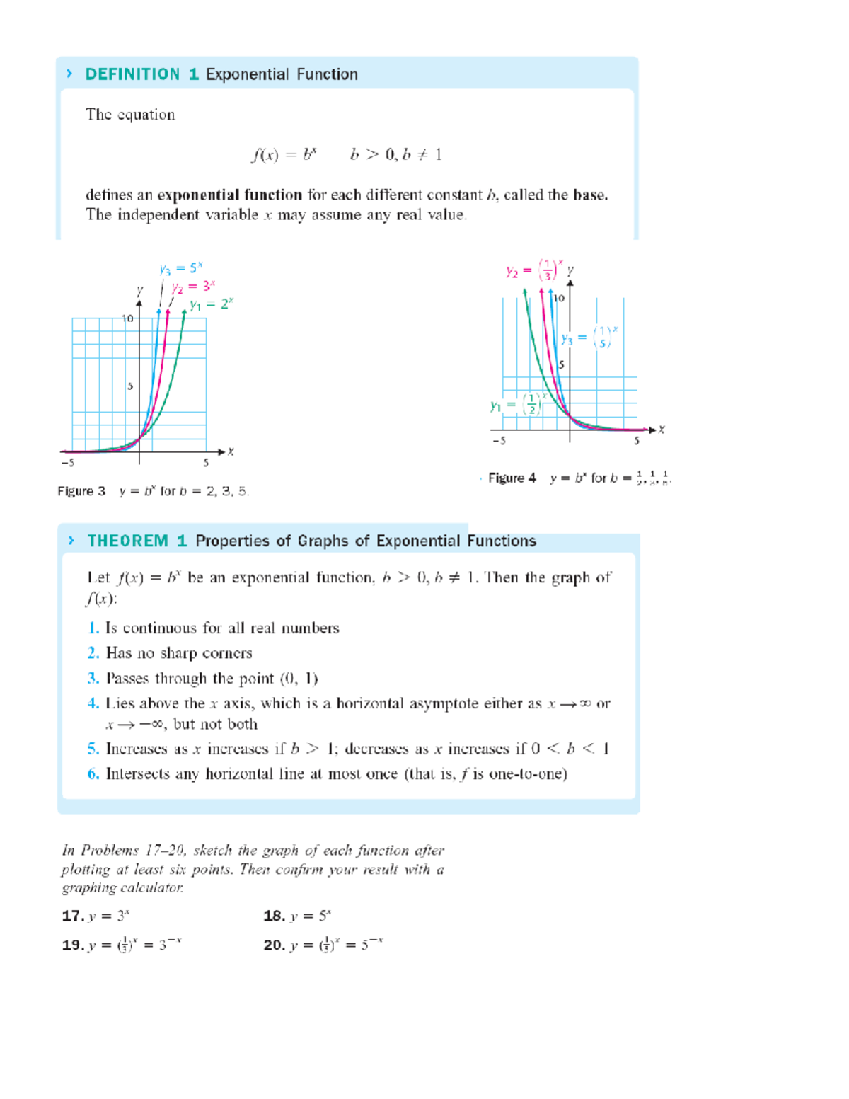 M141 Notes 4.1 & 4.2 Exponential Functions - DEFINITION 1 Exponential ...