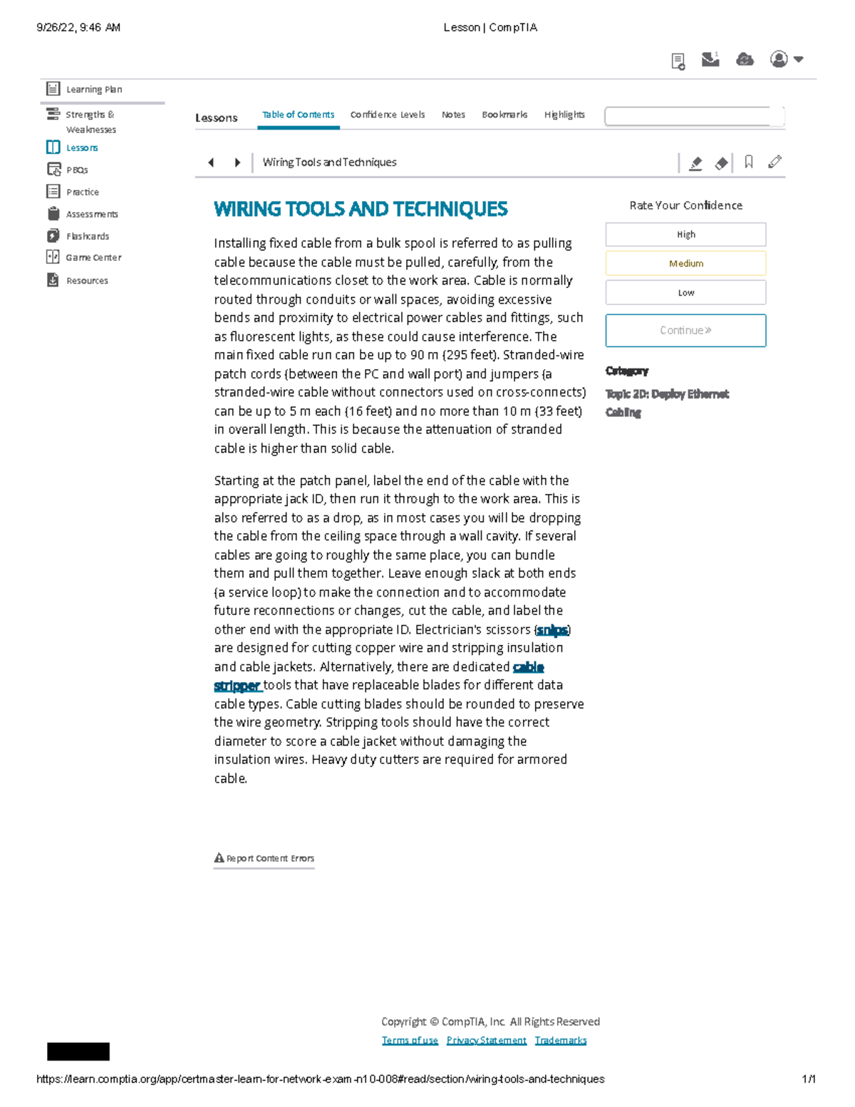 Lesson 2-25 - CompTia Network+ Ebook Chapter 2 - 9/26/22, 9:46 AM ...