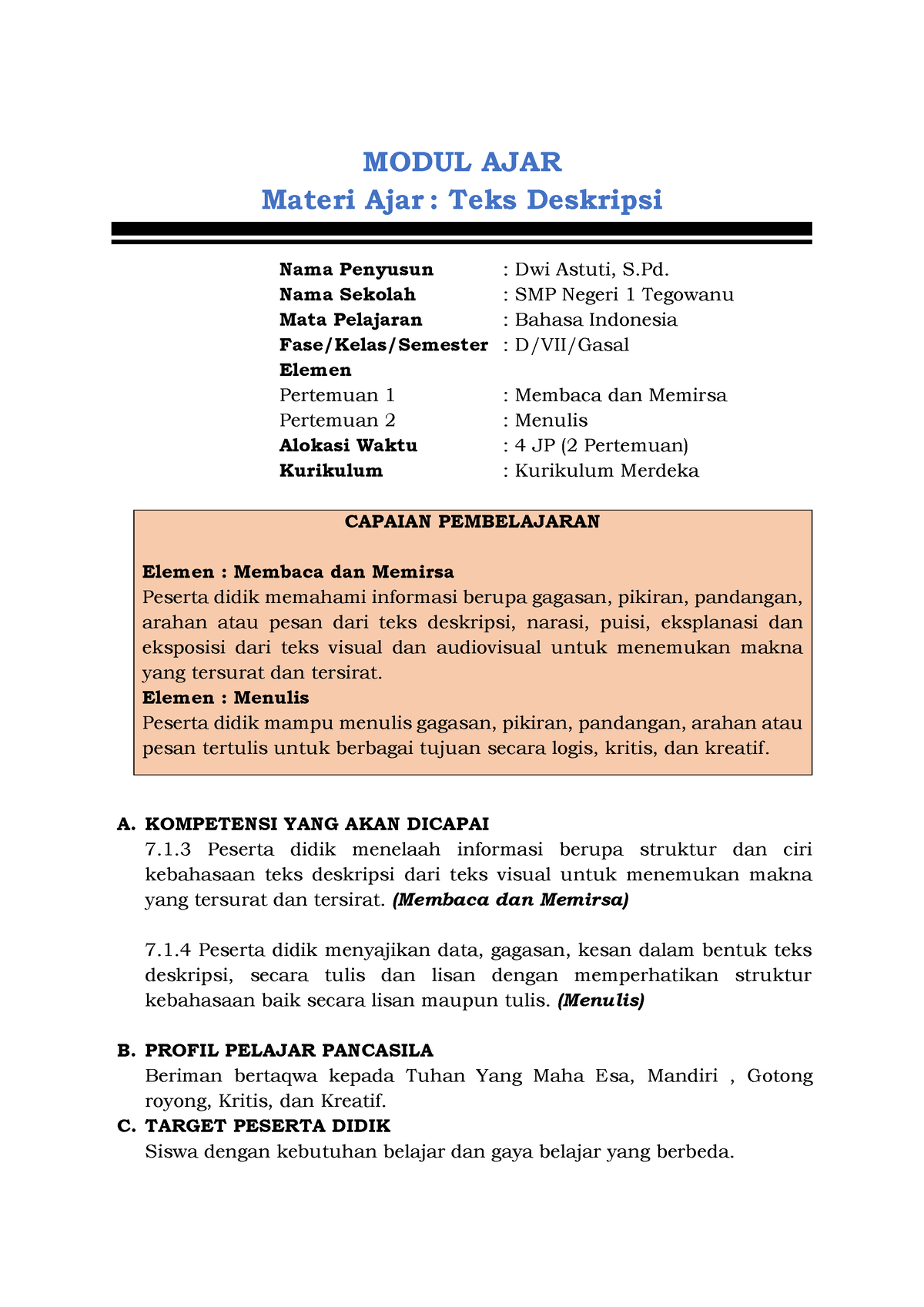 Teks Berita - Modul Ajar Kurikulum Merdeka - MODUL AJAR Materi Ajar ...