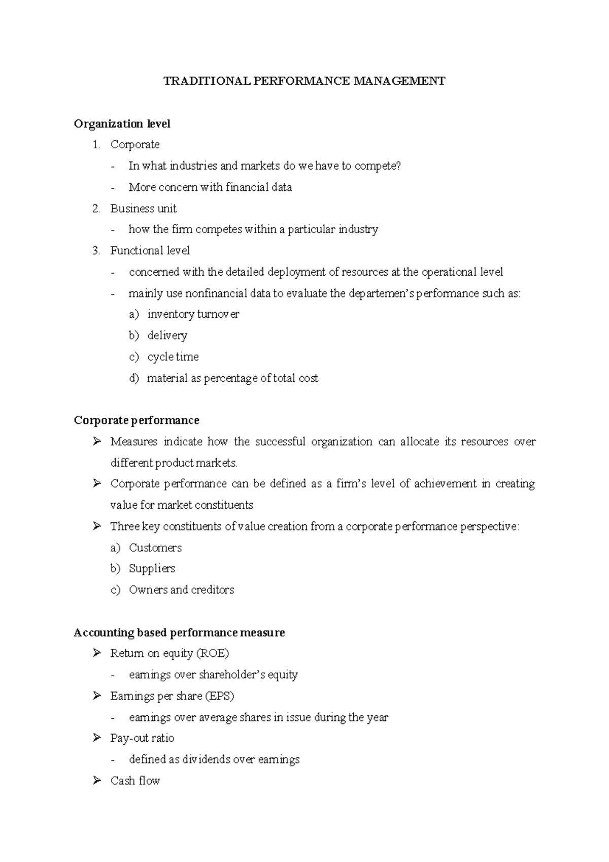 Traditional Performance Management - TRADITIONAL PERFORMANCE MANAGEMENT ...