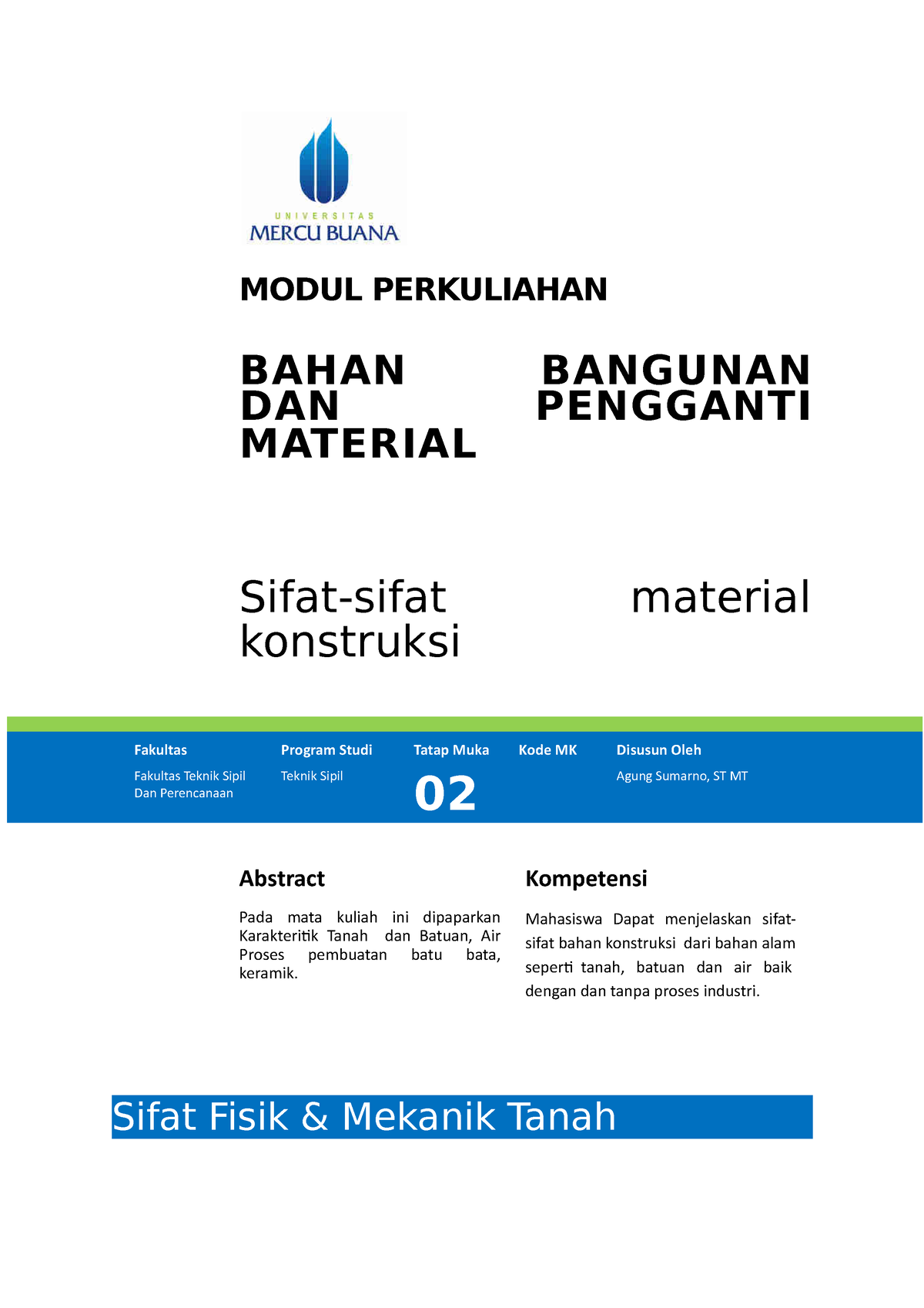 Bahan Bangunan-Pertemuan 2 - MODUL PERKULIAHAN BAHAN BANGUNAN DAN ...