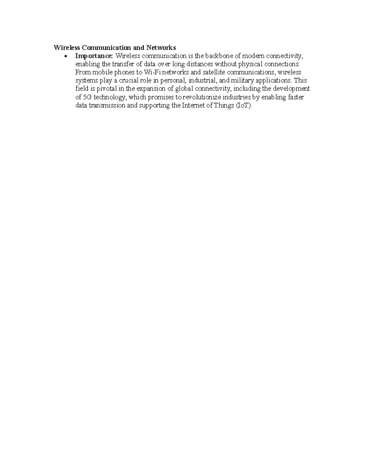 2 - ece - Wireless Communication and Networks - Importance: Wireless ...