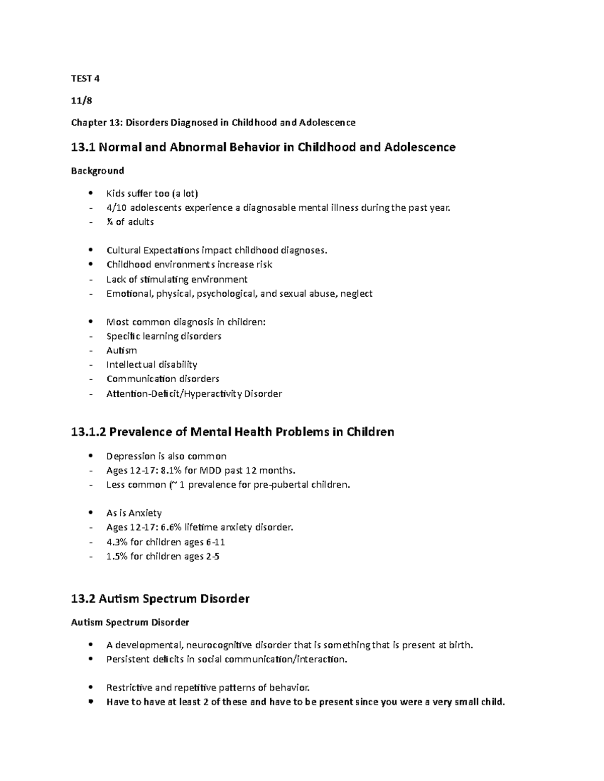Abnormal Psych Study Guide - TEST 4 11/ Chapter 13: Disorders Diagnosed ...