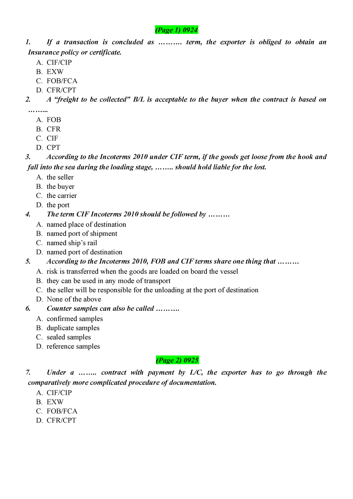 TN- Knthcm - (Page 1) 0924 If a transaction is concluded as ...