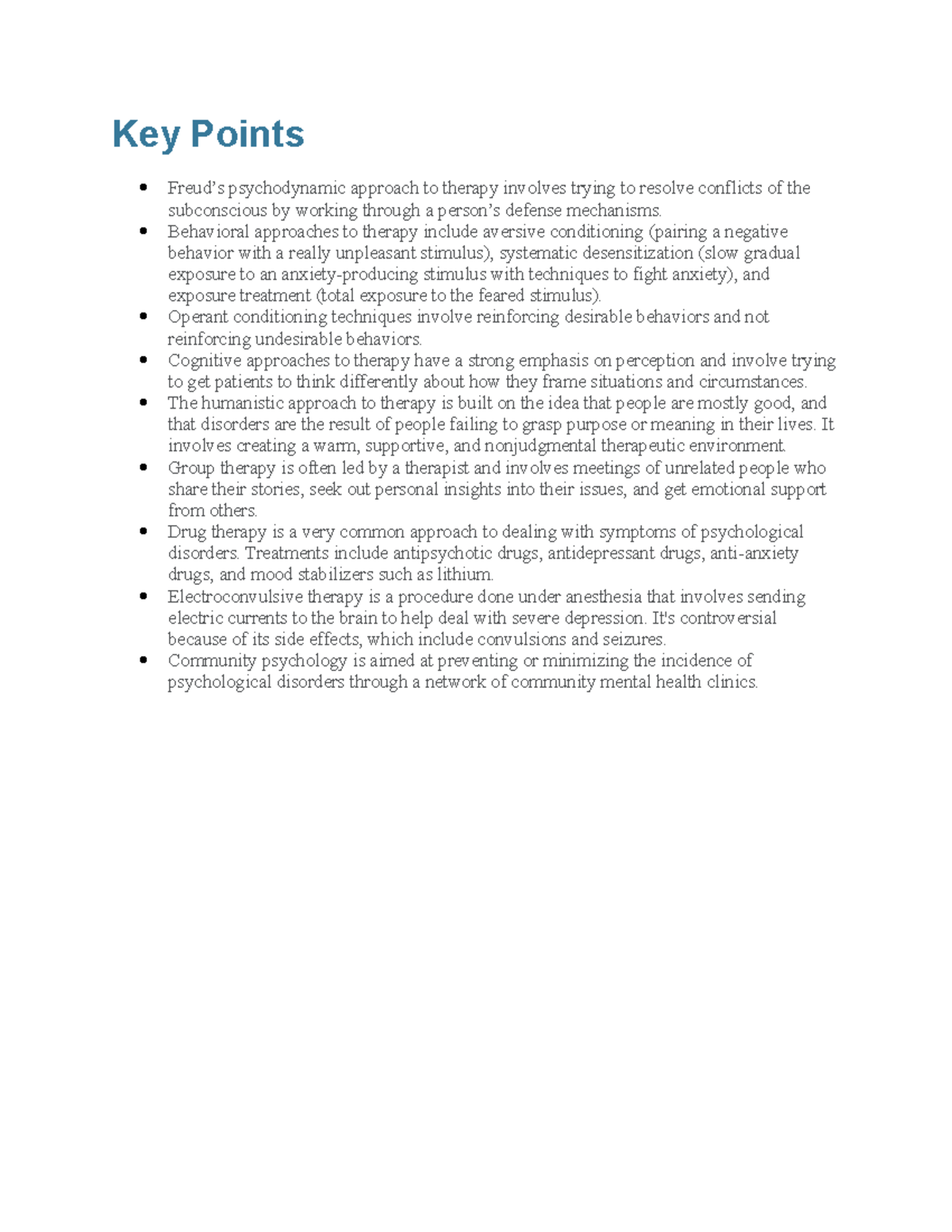 Key Point 7 - sums up the approach of theory. - Key Points Freud’s ...