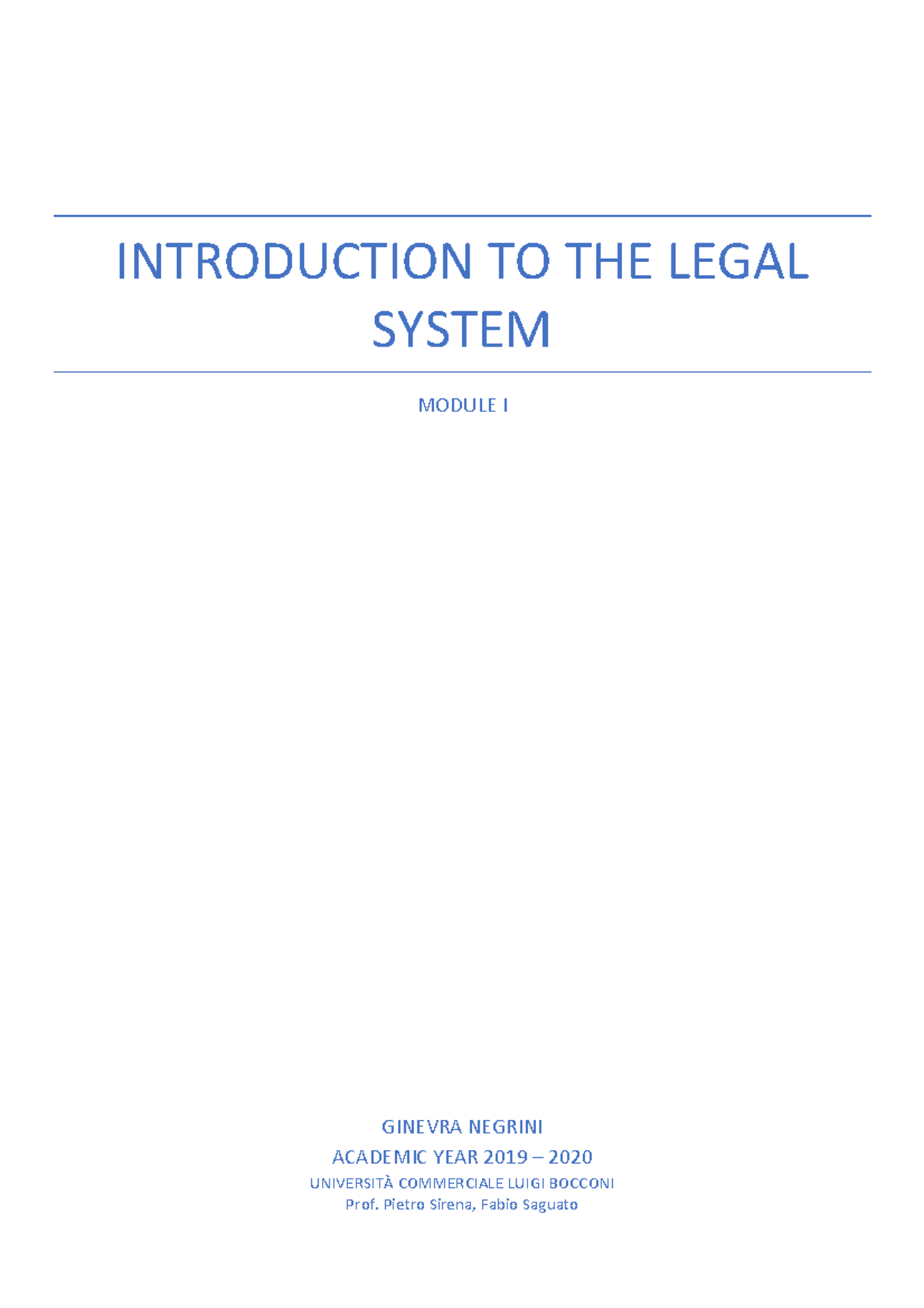 Introduction To The Legal System - Module 1 - INTRODUCTION TO THE LEGAL ...