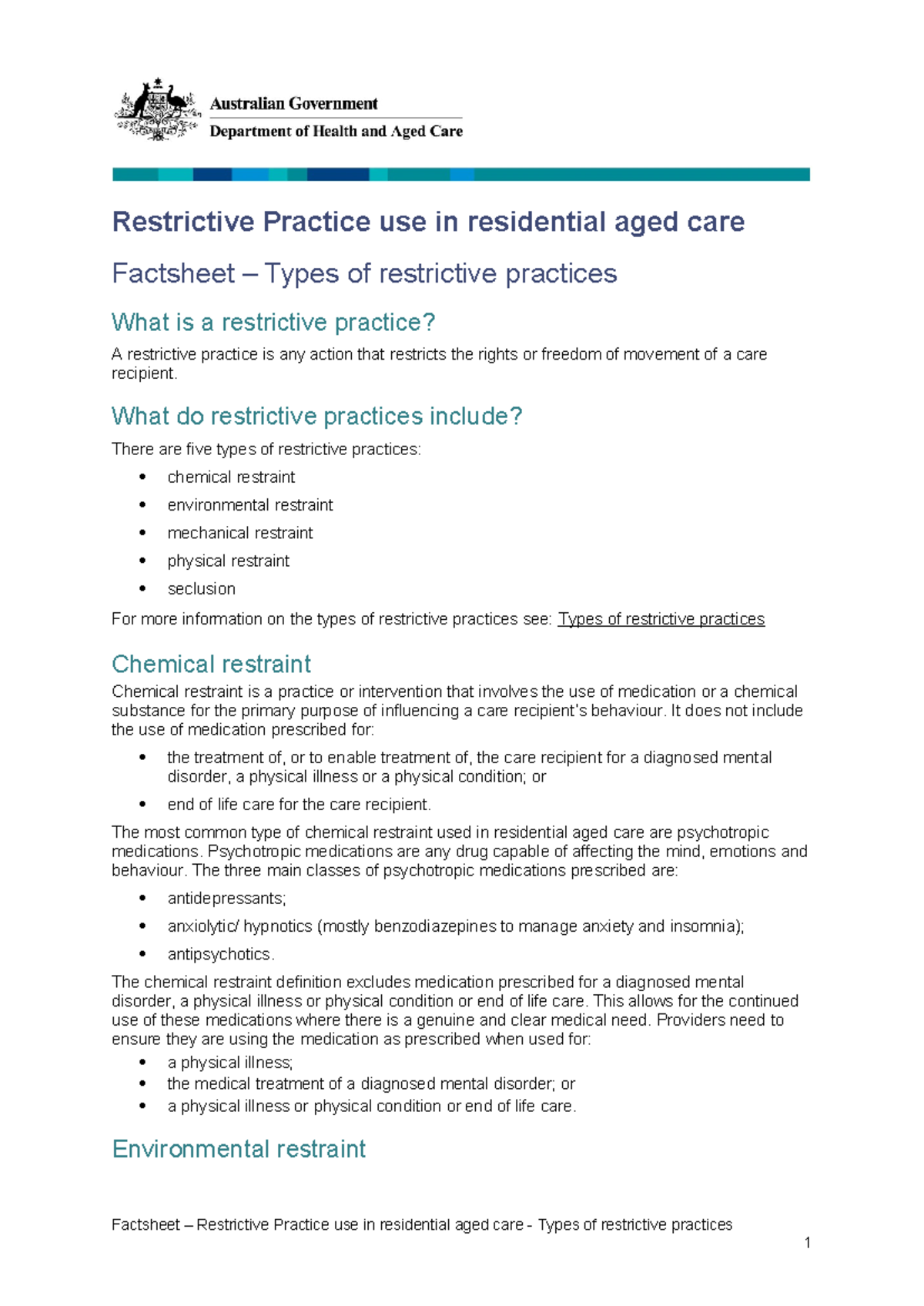 Types of restrictive practices - What do restrictive practices include ...