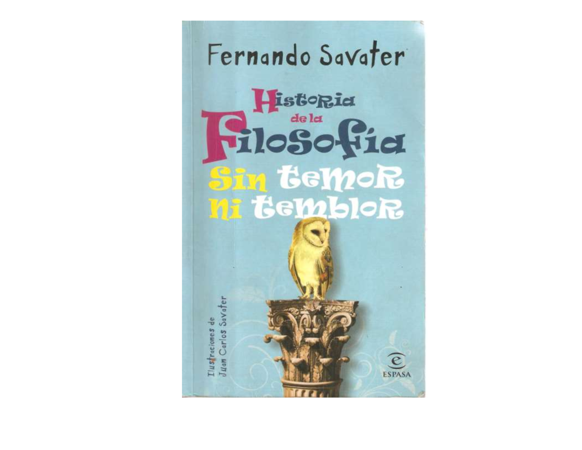 Historia de la Filosofía sin temor ni temblor Fernando Zavater