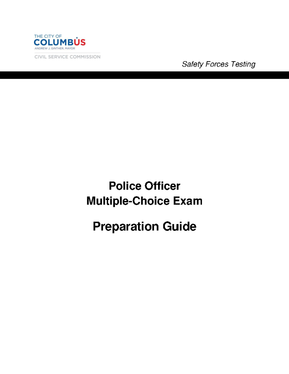 Police Officer Multiple Choice Exam Prep Guide - Safety Forces Testing ...