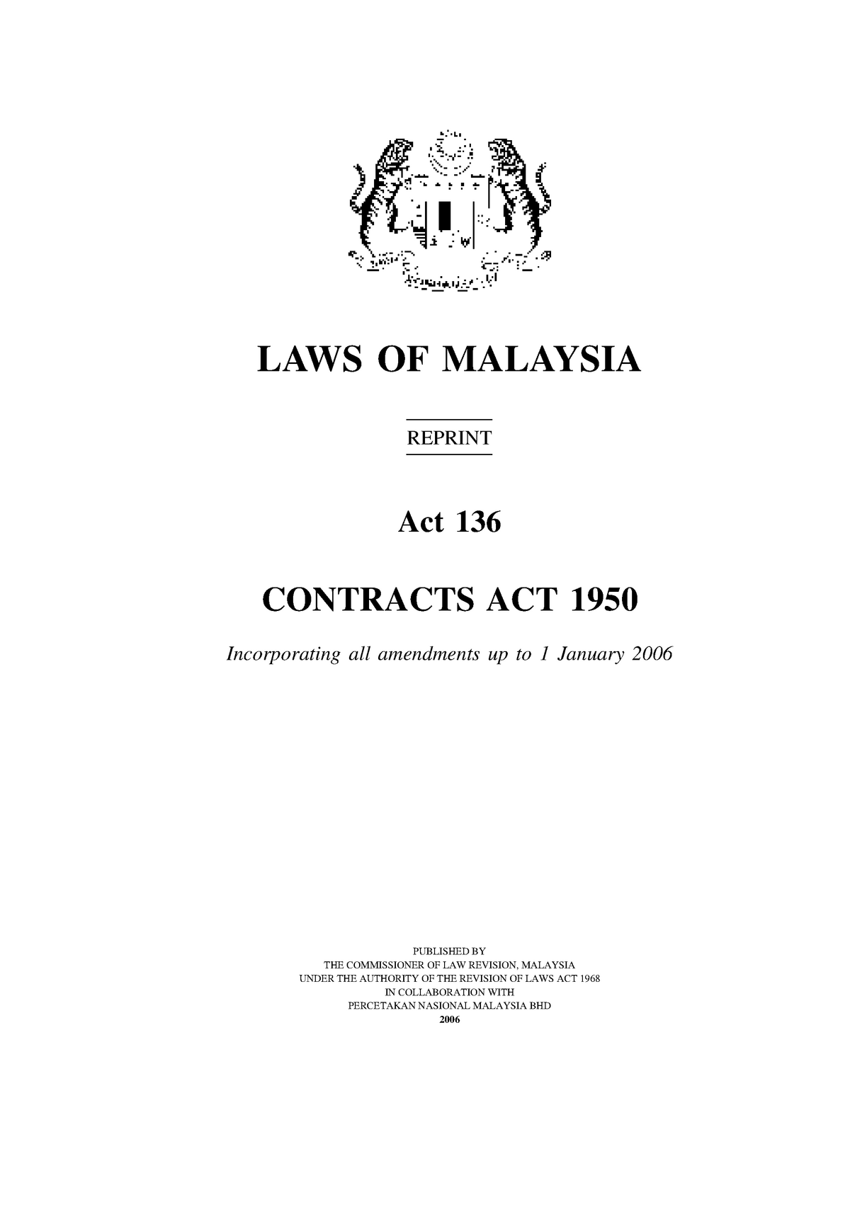Contracts Act 1950 Introduction To Commorcial Law Uitm Studocu