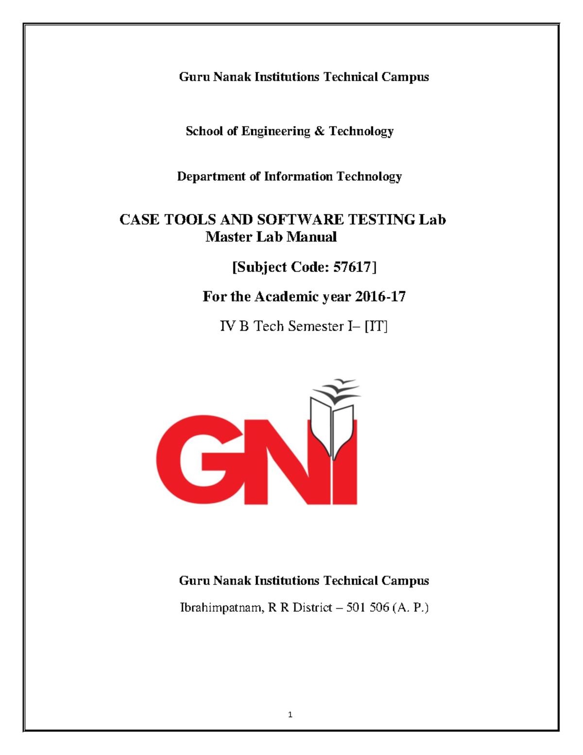 CT & ST lab8-6-16 16-17 - Lecture notes 1-45 - Guru Nanak Institutions ...
