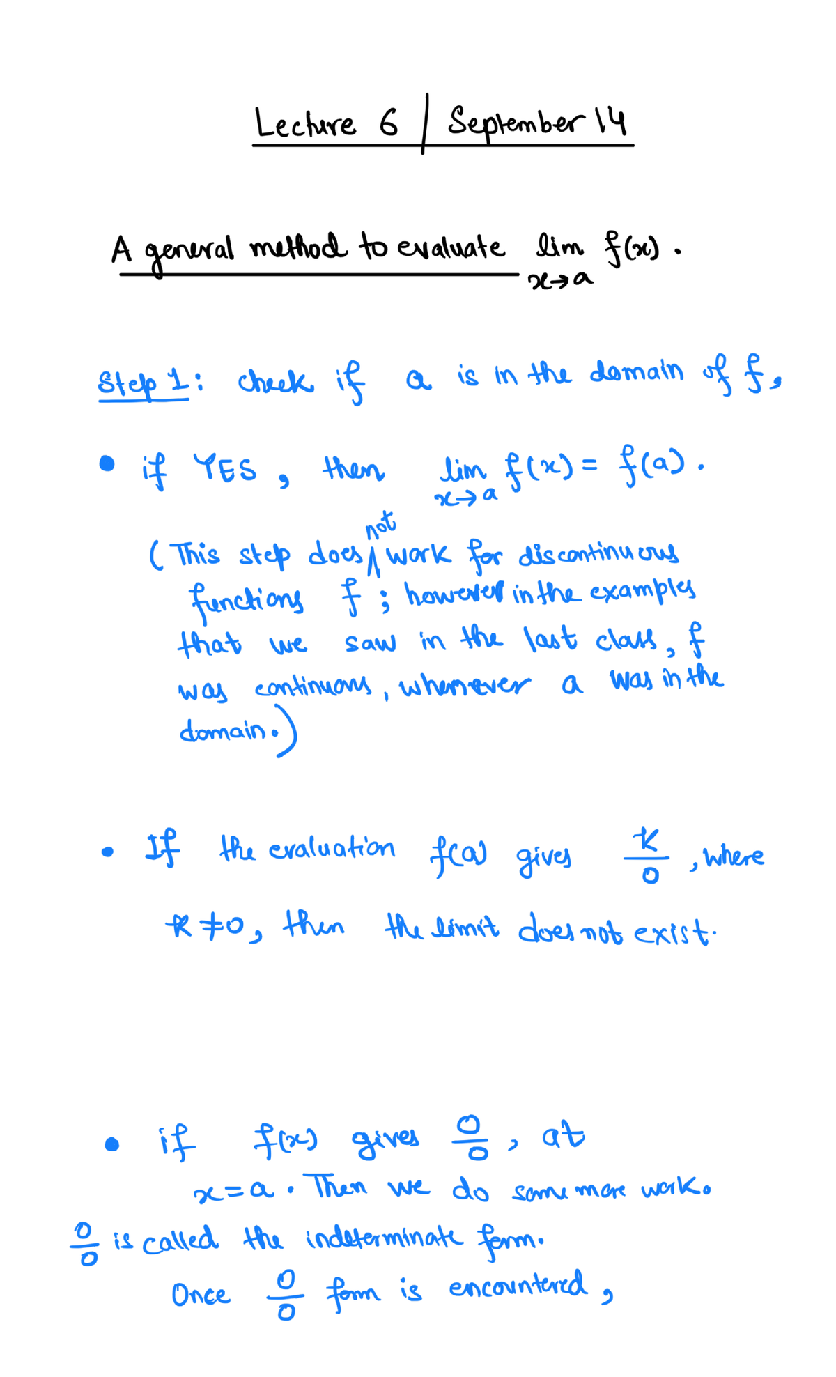 Lecture 6 - September 14 (Limit Theorems And Trigonometric Limits ...