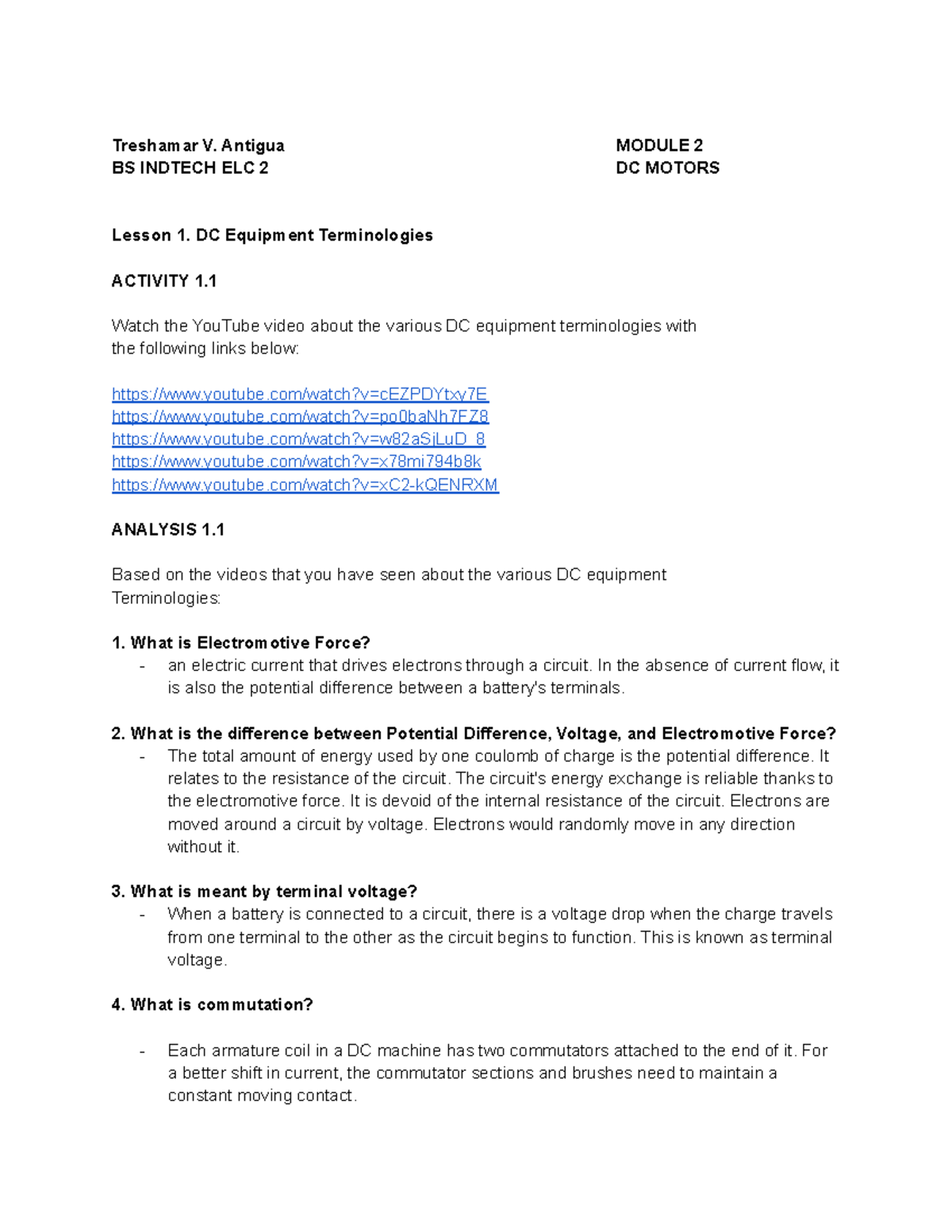 Antigua Module 2 DC Motors - Treshamar V. Antigua MODULE 2 BS INDTECH ...
