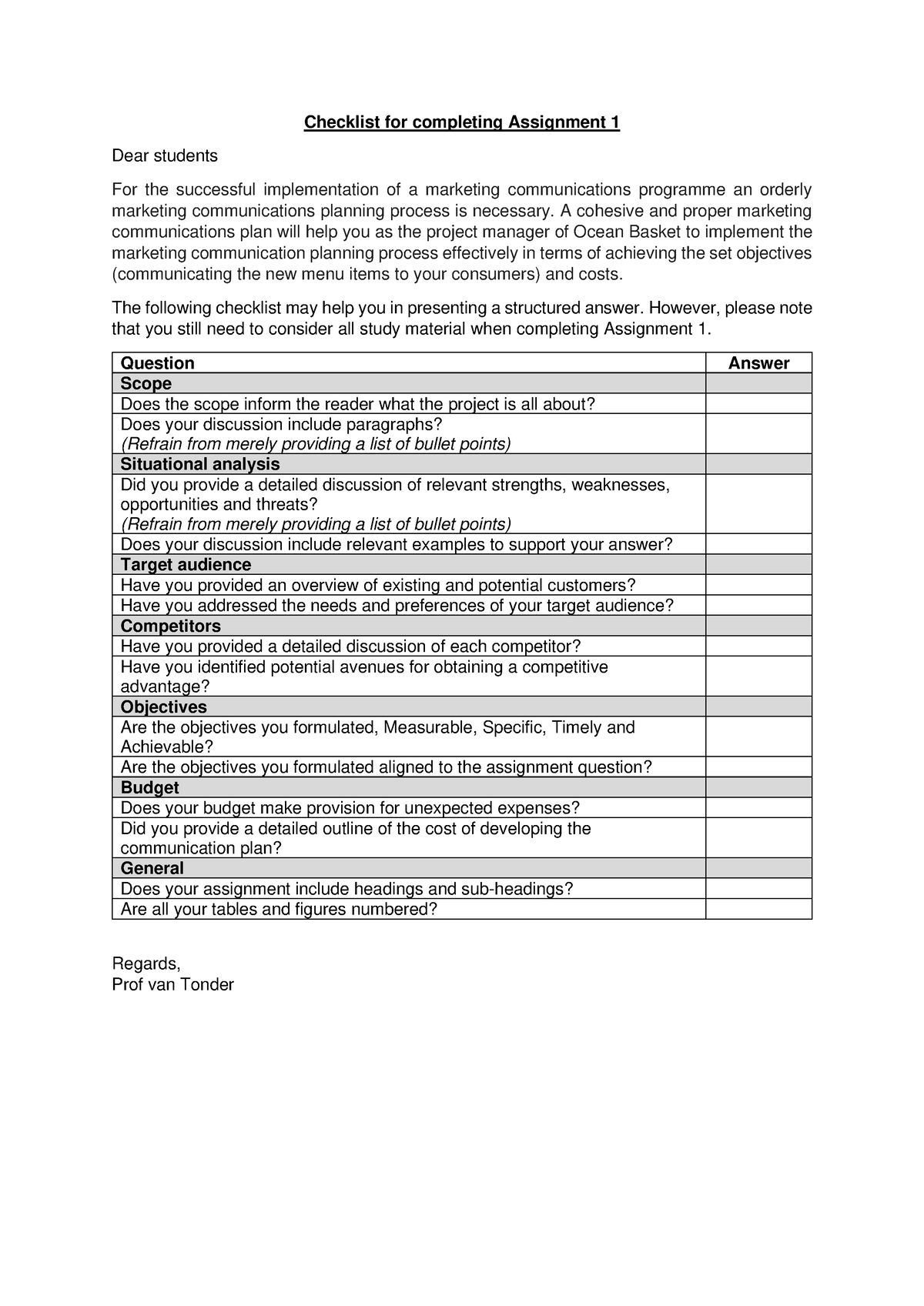 assignment completion strategy